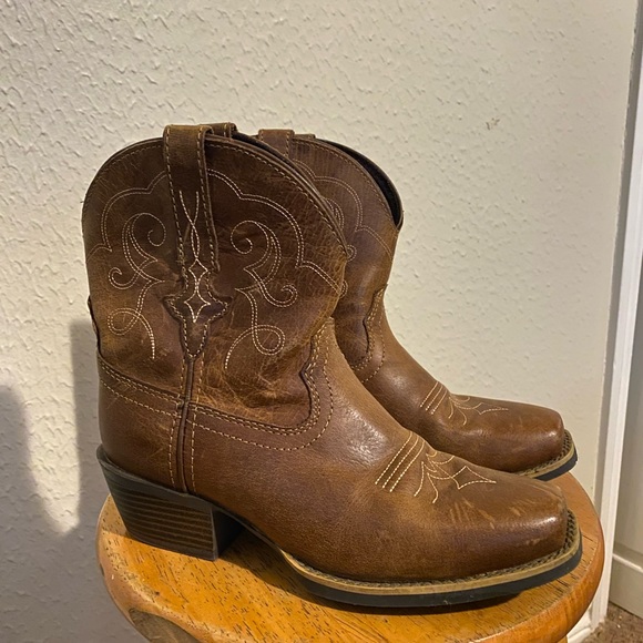 ORIGINAL JUSTIN WOMEN'S CHELLIE WESTERN BOOTIES - SQUARE TOE size 7 worn - Picture 1 of 8